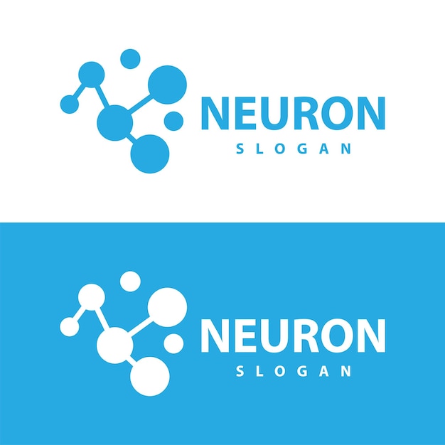 Neuron logo simple design network cel technology particles template Illustration