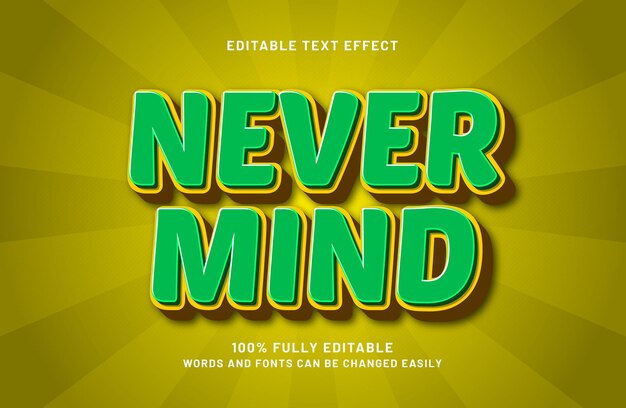 never mind editable text effect in speed and kids text style
