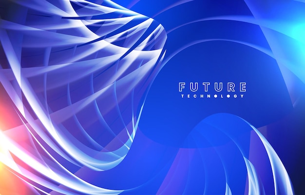 New futuristic modern creative wavy stylish with light effect vector with blue color background design template