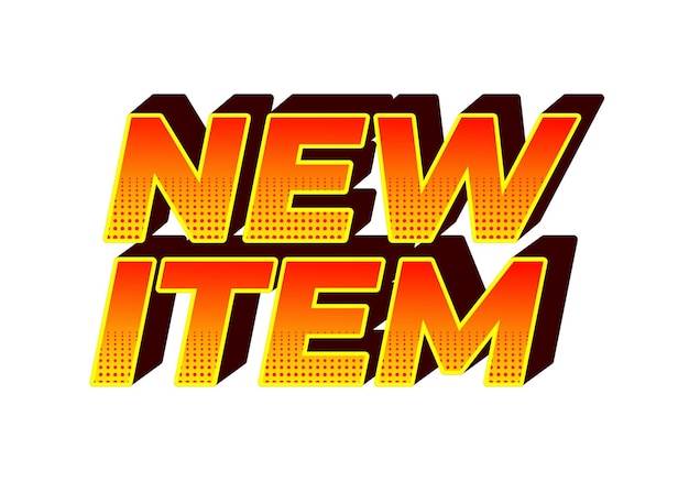 new item text effect in 3d style for print ad purpose