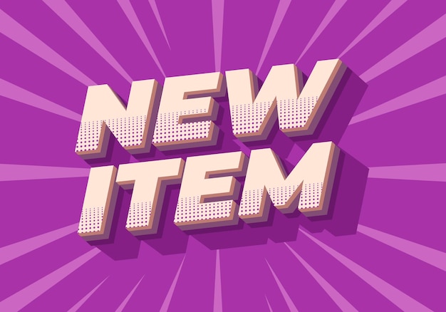 new item text effect in 3d style for print ad purpose