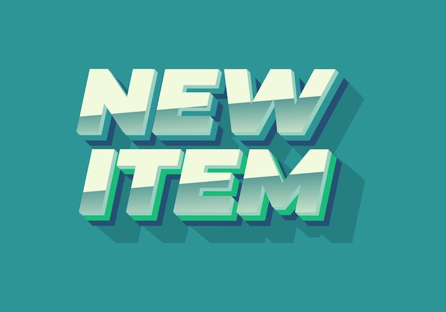 new item text effect in 3d style for print ad purpose