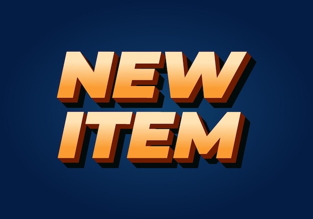new item text effect in 3d style for print ad purpose