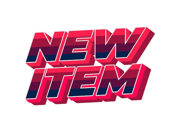 new item text effect in 3d style for print ad purpose