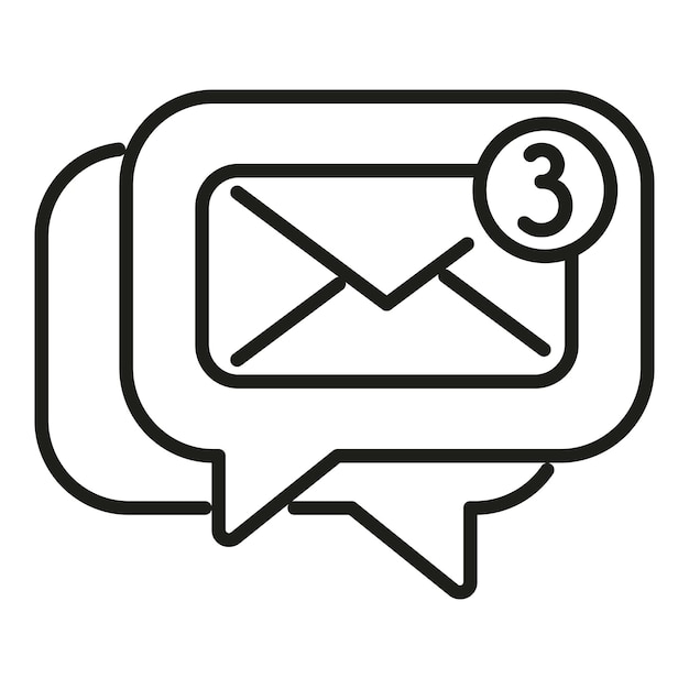 New messaging icon outline vector Online network Internet element