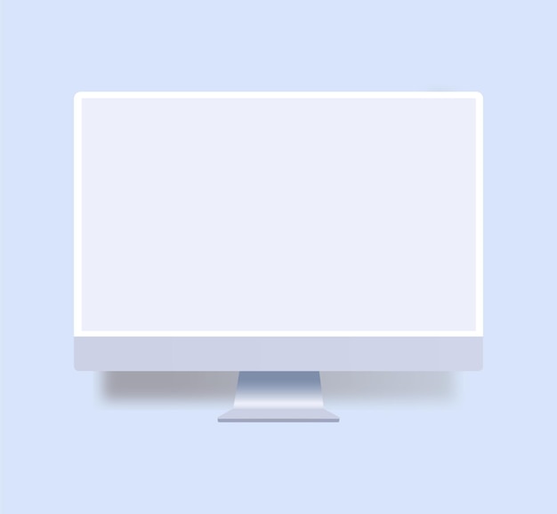 New modern realistic front view monitor mockup isolated on white mobile template Vector