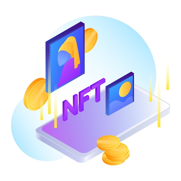 New NFT marketplace Creative Detailed Illustration Vector illustration