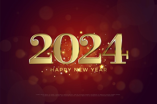 new year 2024 with a luxurious style and sparkling with elegant lights