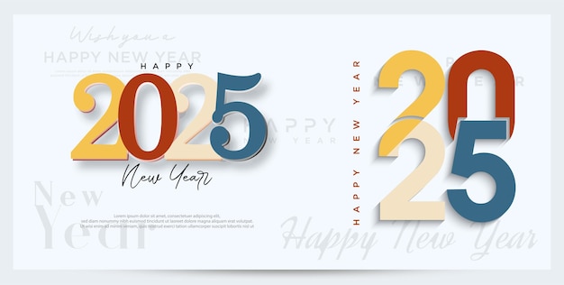 new year 2025 number design with greeting design for a celebration of the new year 2025 premium vector design for a banner poster and calendar