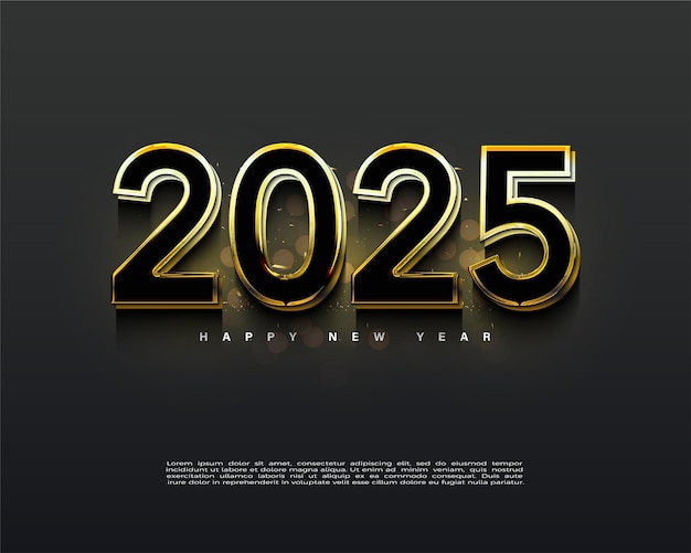 new year 2025 with rare number design and greeting concepts for the 2025 New Year celebration
