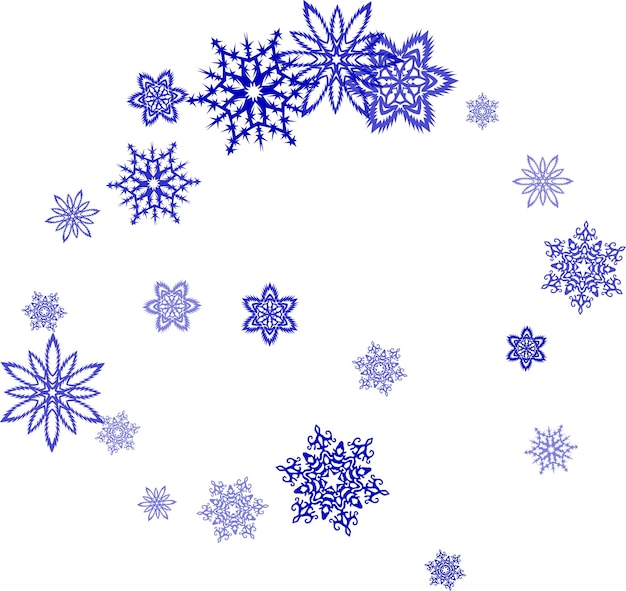 new year card border pattern template with simple snowflake elements isolated