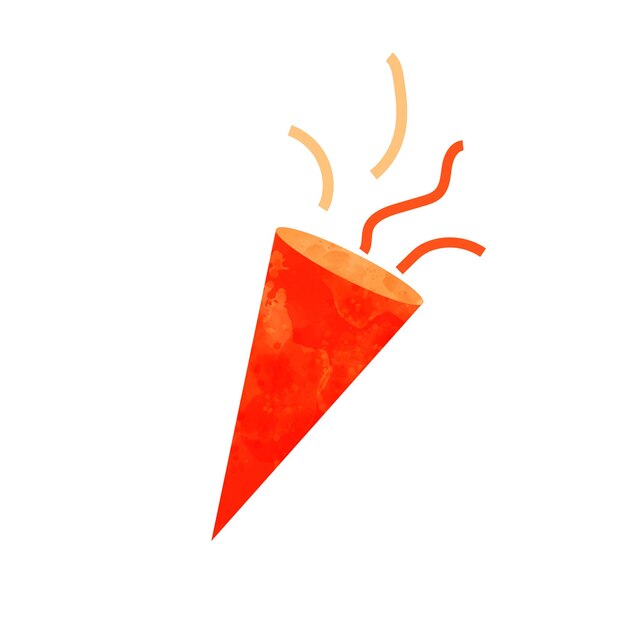 New year character Orange new year trumpet sticker