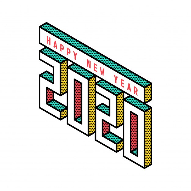 new year isometric art. minimal vector holiday decoration elements