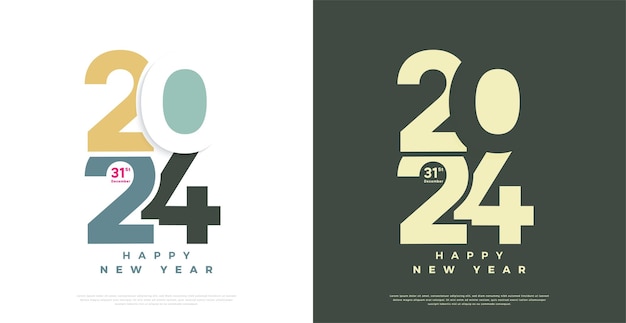 new year number 2024 logo template with overlapping vector illustration makes the concept more aesth