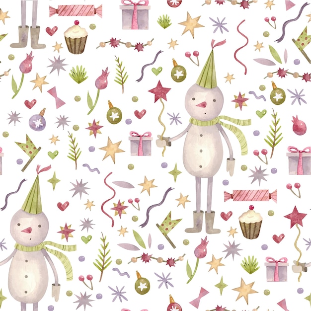New Year  Pattern with a hare