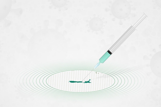 New Zealand vaccination concept vaccine injection in map of New Zealand