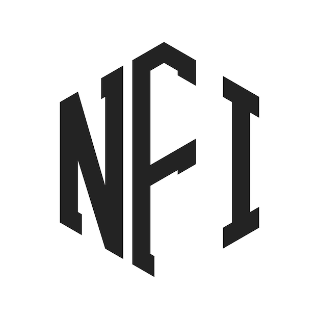 NFI Logo Design Initial Letter NFI Monogram Logo using Hexagon shape