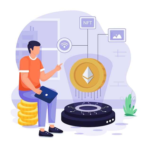 NFT Technology Flat Illustrations