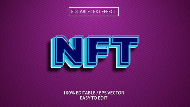 NFT text effect eps download Premium Vector