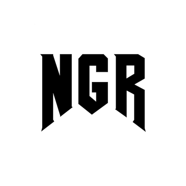 NGR bogstavlogodesign til teknologivirksomhed NGR logodesign sort og hvid farvekombination NGR logo NGR vektor NGR design NGR ikon NGR alfabet NGR typografi logodesign