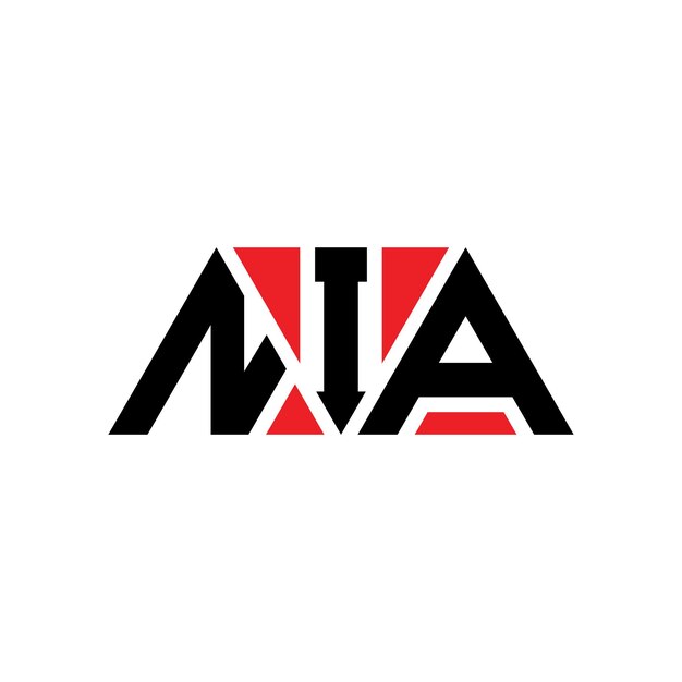 NIA triangle letter logo design with triangle shape NIA triangle logo design monogram NIA triangle vector logo template with red color NIA triangular logo Simple Elegant and Luxurious Logo NIA