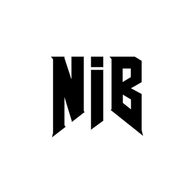 NIB bokstavslogotypdesign för teknikföretag NIB-logotypdesign svartvit färgkombination NIB-logotyp NIB-vektor NIB-design NIB-ikon NIB-alfabet NIB-typografi logotypdesign