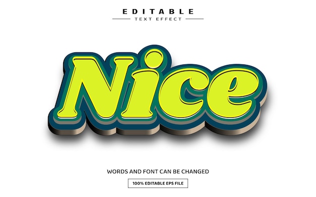 Nice 3D editable text effect template