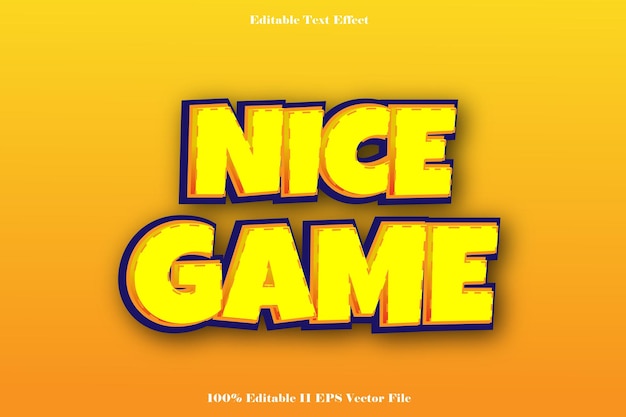 NICE GAME Editable Text Effect 3d Emboss Gradient Style