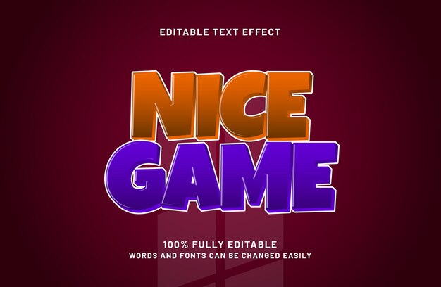nice game editable text effect