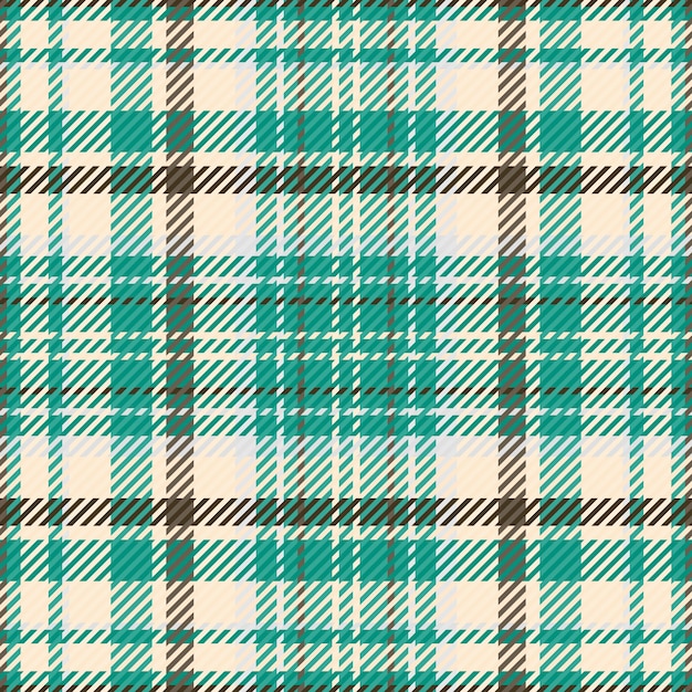 Nice plaid vector fabric mockup check seamless textile Scottish texture pattern background tartan in teal and blanched almond colors