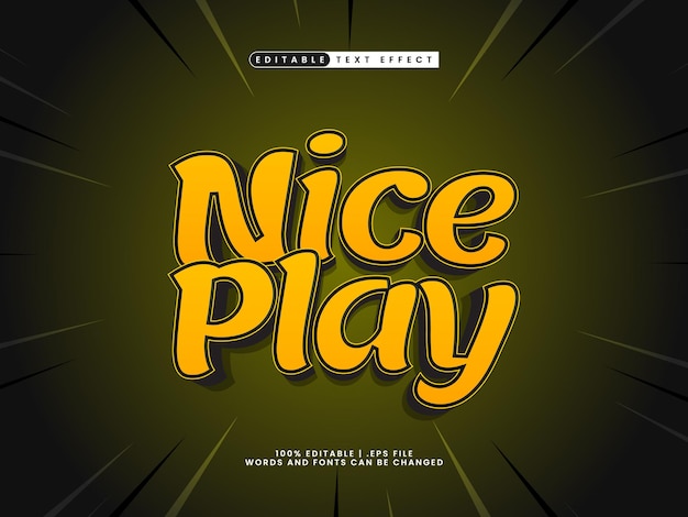 nice play editable text effect in game and kids text style