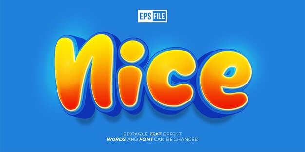 Nice text 3d style editable text effect
