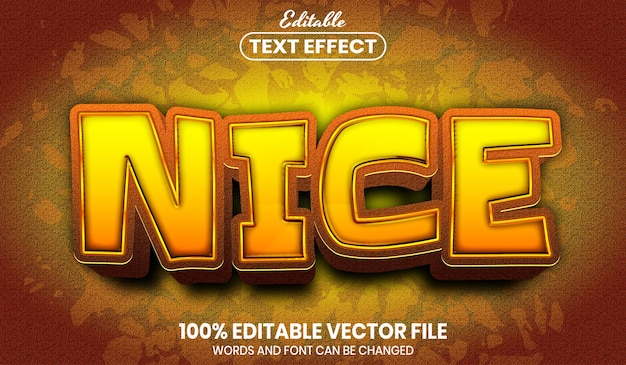 Nice text, font style editable text effect