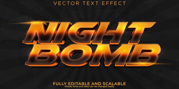 Night bomb text effect editable herd and horror text style