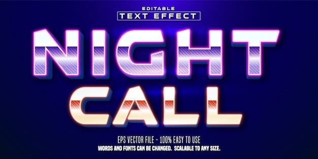 night call text cyberpunk style editable text effect