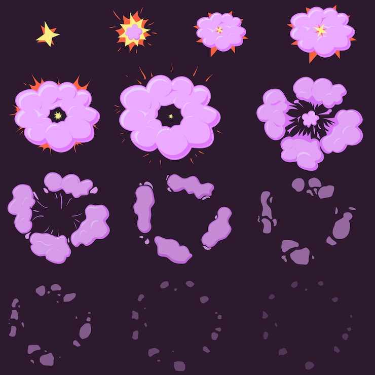 Vektor night explode effect animation