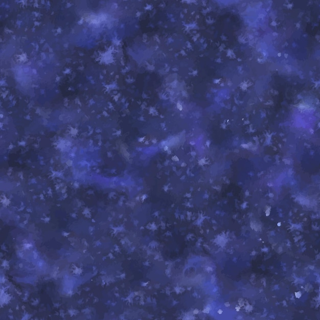 Night sky with stars galaxies dark blue hand drawn watercolor illustration seamless pattern for