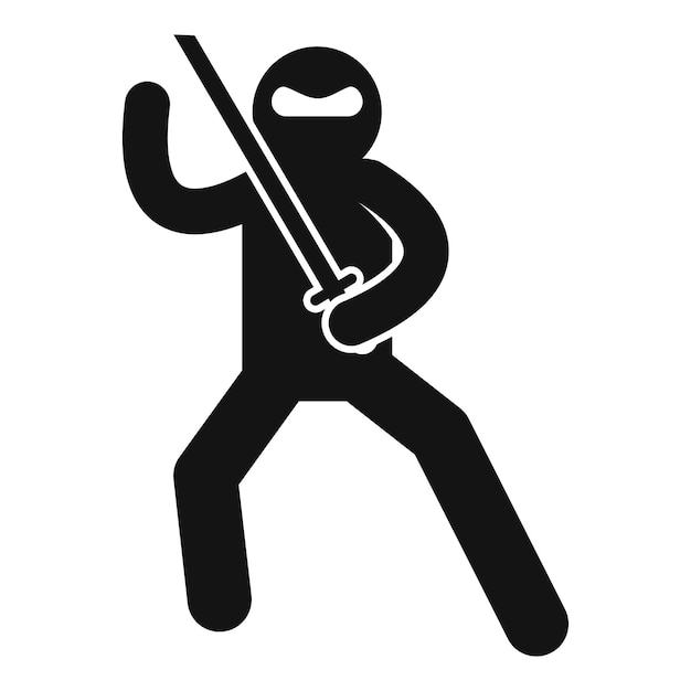 Ninja fighting icon Simple illustration of ninja fighting vector icon for web design isolated on white background