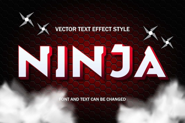 ninja night knight japan typography editable text effect font style template design background