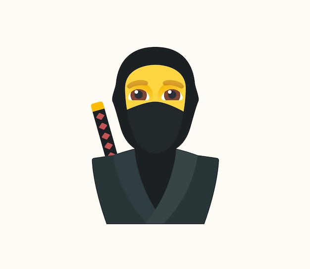 Ninja Vector Isolated Character. Ninja Icon