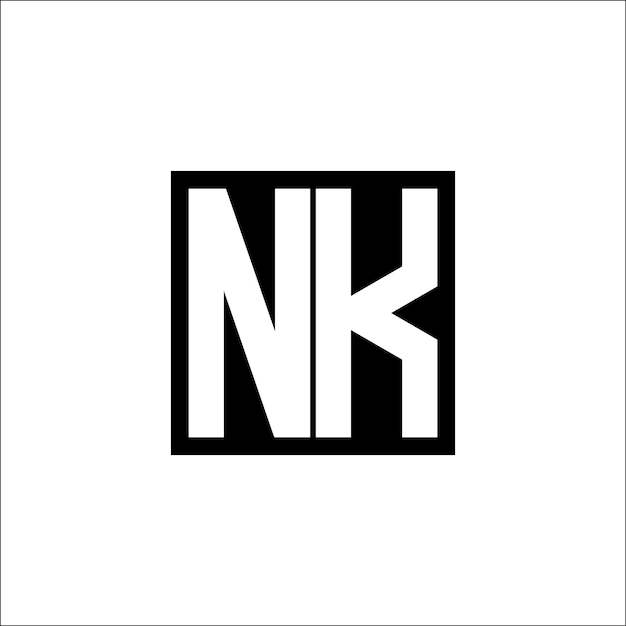 NK Modern Letter Combination Logo Minimalistic Design