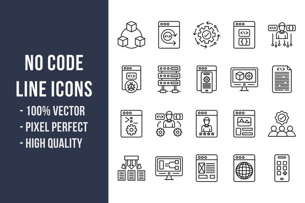 No Code Line Icons