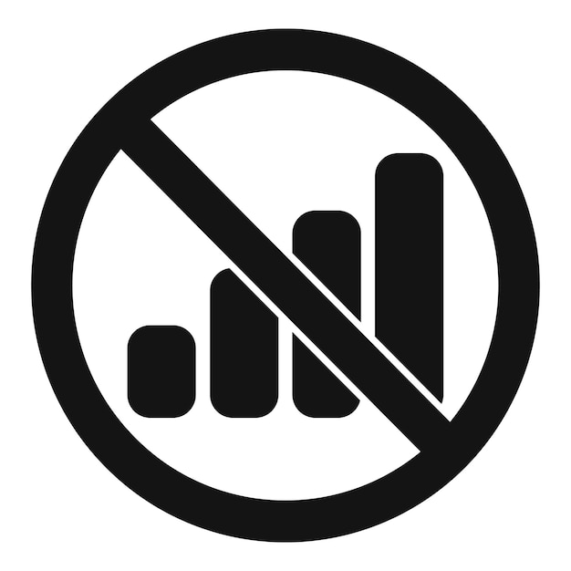 No mobile phones symbol showing phone signal bars being crossed out