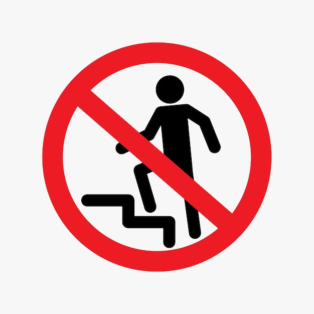 No Stairs Warning Sign