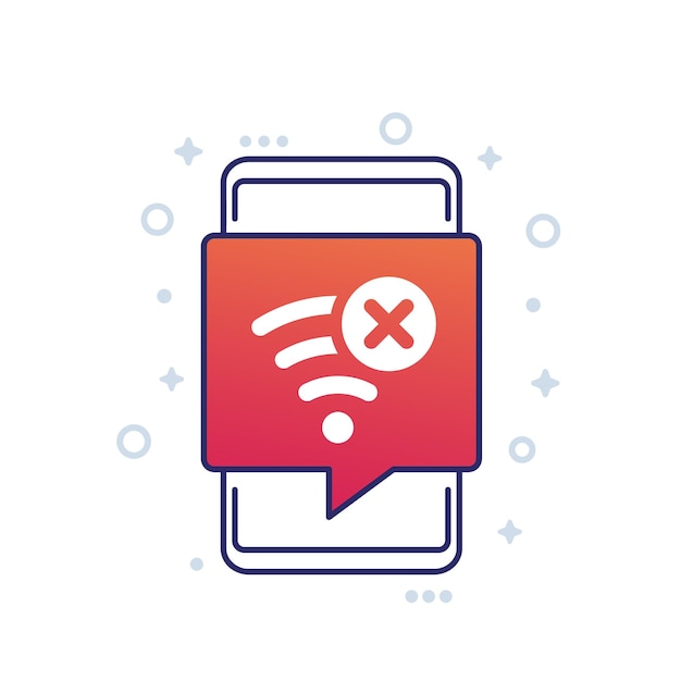 no wifi connection icon with a smart phone
