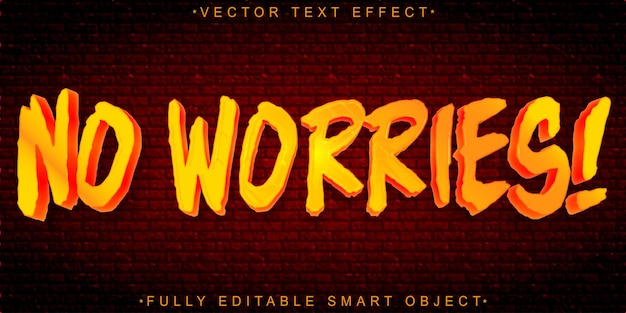 no worries vector fully editable smart object text effect