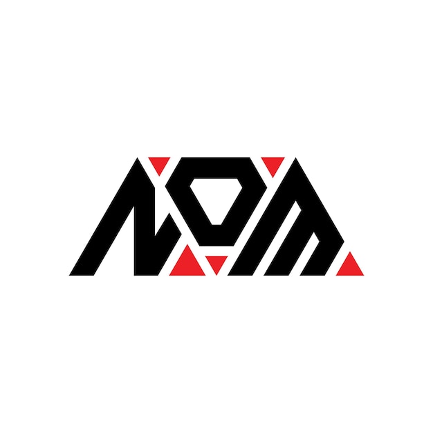NOM triangle letter logo design with triangle shape NOM triangle logo design monogram NOM triangle vector logo template with red color NOM triangular logo Simple Elegant and Luxurious Logo NOM