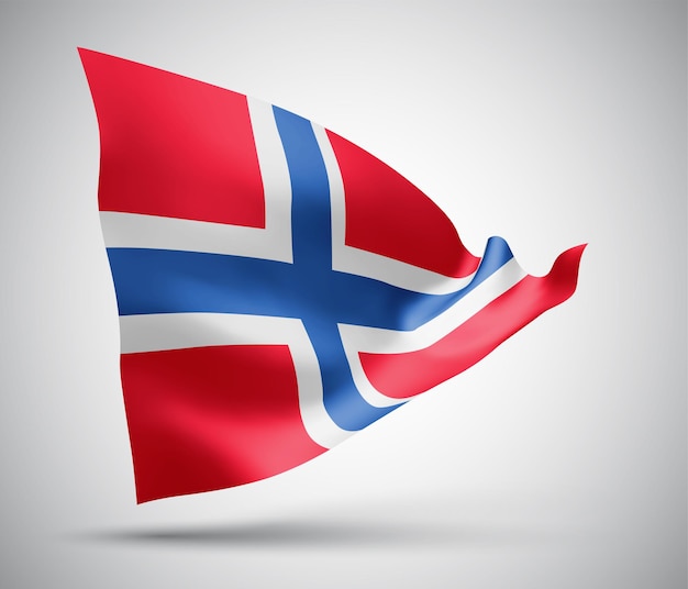 Norge, vektor 3d flag isoleret på hvid baggrund