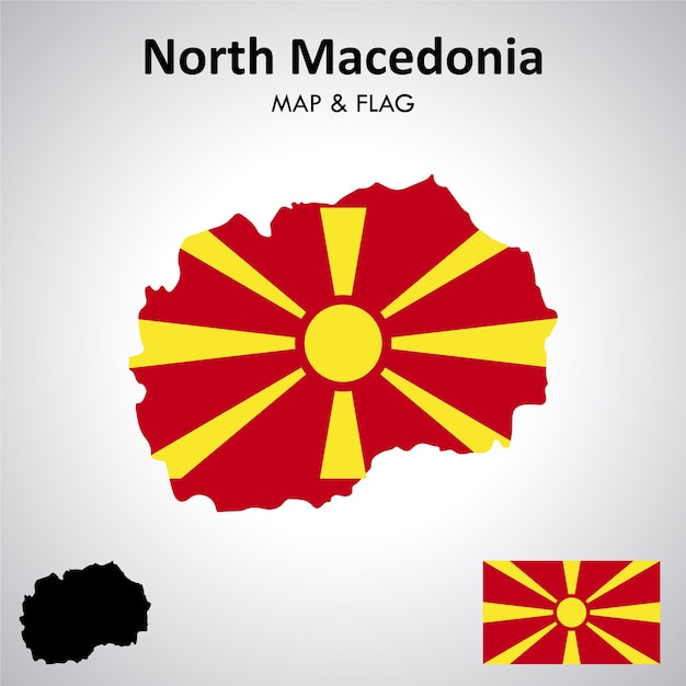 North Marcedonia flag and map design map flag vector file