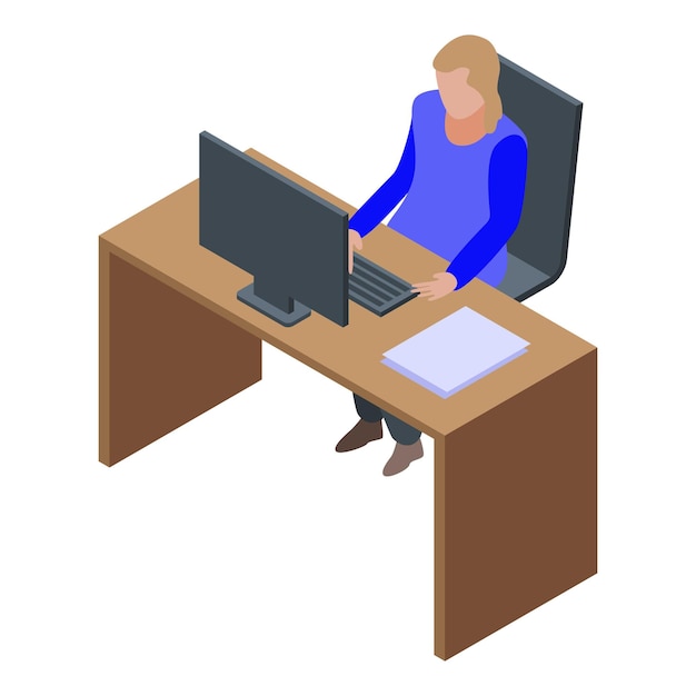 notary desktop icon isometric of notary desktop vector icon for web design isolated on white background